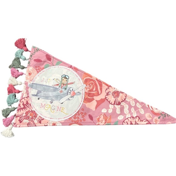Matilda Jane Other - NEW Matilda Jane Imagine Pennant Banner Tassels Plane Girl Pink Green Floral
